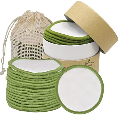 20 Dischetti Struccanti Riutilizzabili, Dischetti Riutilizzabili in Cotone Dischetti Struccanti Riutilizzabili in Fibra di bambù Dischetti Struccanti Lavabili in bambù con (2)