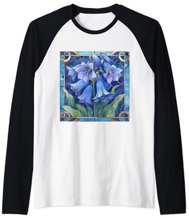 Glockenblumen mit Vintage-Blumengrafik Raglan