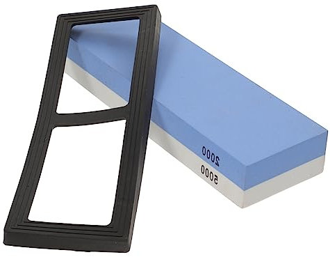 Gadpiparty Pietra Affilatrice Doppia Faccia Corindone Bianco Per e Utensili Da Cucina Affilacoltelli Professionale Per Uso Domestico e Ristoranti Blu e Bianco