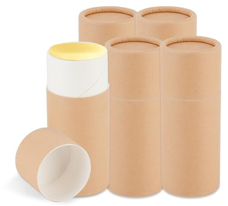 NICENEEDED Lot de 5 contenants en Carton pour Déodorant Tubes en Carton Kraft Vides Tubes de Style Push Up Contenants pour Baume à Lèvres