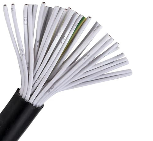 Electrical Wire,Trunking Solid Black Soft Sheathed Wire Multi-Core Control Cable 40 Cores 0.2mm 0.3mm 0.5mm 0.75mm Wire Copper Conductor Electric Cable Connector Loom (Size : 1meter, Color : 40 cores