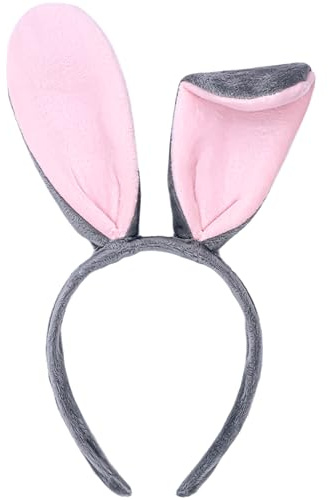 Drokenle Diademas de orejas de conejo, lindas diademas de orejas de conejo de felpa, accesorios de disfraz para disfraz de Navidad, disfraz temático de fiesta de cosplay