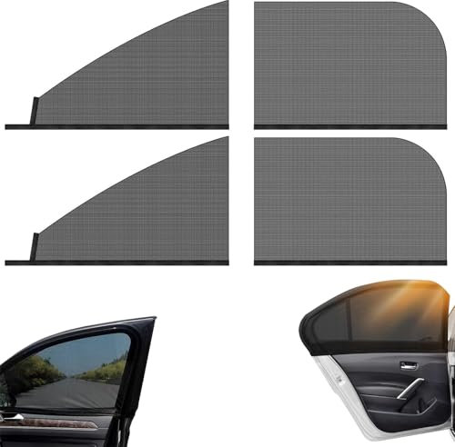 VireEyU Set da 4 Parasole per Finestrini Laterali Auto – 2 per Porte Anteriori e 2 per Porte Posteriori, Protezione Efficace contro Insetti e Sole, Compatibile con la Maggior Parte dei Veicoli