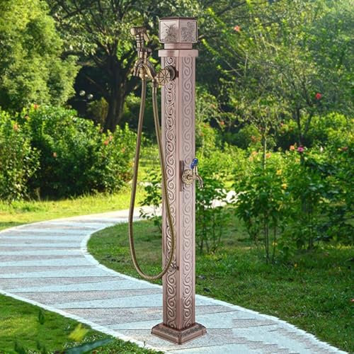 NTALJC Fontana per Colonna d'Acqua da Giardino in Acciaio Inossidabile per Esterni con Rubinetto a Colonna retrò Rubinetto per idrante con Decorazione Quadrata Indipendente per Cortile per