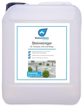 KaiserRein Steinreiniger 5L für Terrasse, Hof und Wege – Effektiver Steinreiniger für Terrassen und Platten, Ideal zum Reinigen von Pflastersteinen, Entfernt mühelos Schmutz
