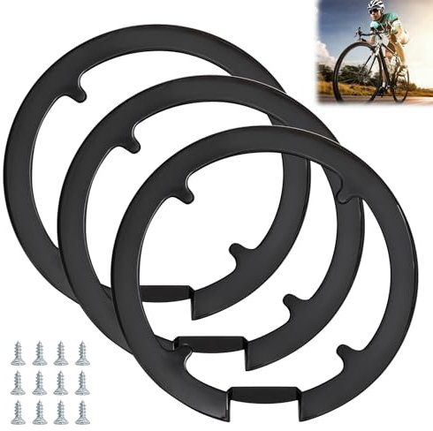 Fahrrad Kettenradabdeckung: 3 Stück Robuste Kettenrad Abdeckung, Schützender Kettenschutzring, Für Mountainbikes Mit 42-44 Zähnen (Schwarz)