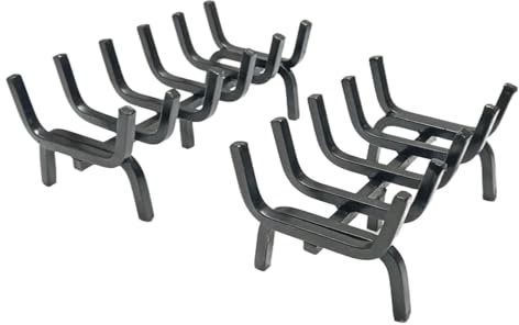 Fonderia Bongiovanni | Brucialegna | porta legna | portalegna da interno | portalegna da esterno | braciere | in ferro per camino e barbecue | Modello Eco con Piedino di Rinforzo (31x20x15 h cm)