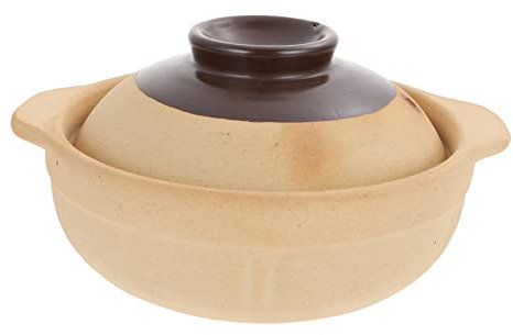 Homoyoyo Ceramic Casserole Stew Pot Lid Home Cookware for Curry and Soup for Hob to Oven Use