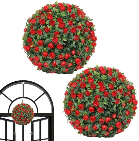 Tuxxjzm Boules de buis artificielles | Boule topiaire d' antirouille, décoration de fête pour extérieur, intérieur, Jardin, Mariage, arrière-Cour