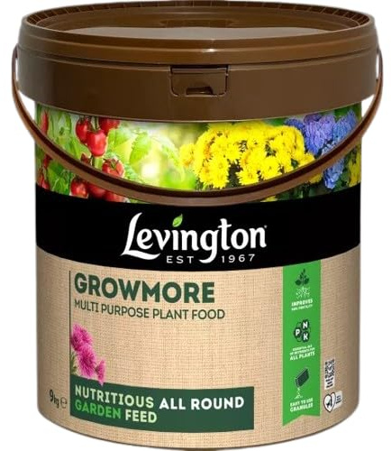 Levington Growmore – All-Purpose Plant Feed Fertiliser NPK 5-10-0 for Bedding Plants, Flowers, Bushes, Trees & Vegetables (9kg)