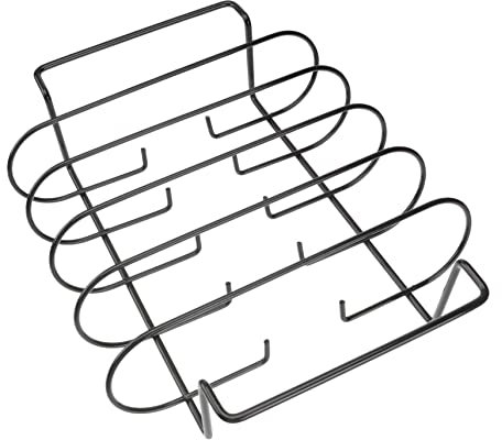 Yardwe 1 Pièce Récipient à Ribs Durable pour Barbecue Support à Steak et Côtelettes Ustensile de Non Adhésif pour Fumer et Griller