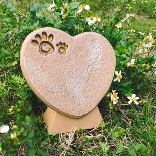 ASDMAOE Gedenkstein für Haustiere, Gedenksteine für die Pfote Eines Hundes Oder Einer Katze, Geschenk zum Verlust Eines Haustiers für Garten, Gehweg, Außendekoration(Sandy Yellow)