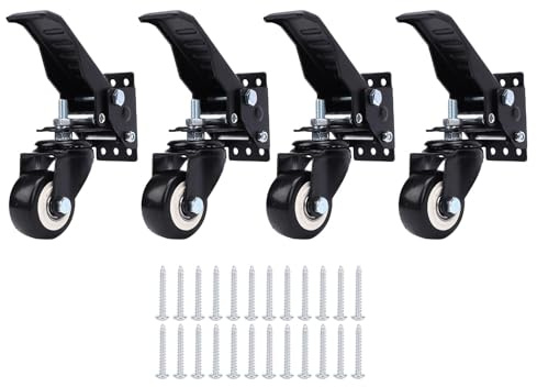 Ausla Workbench Casters Kit, 900 Lbs Capacity, Retractable Lifting Wheels, Set of 4