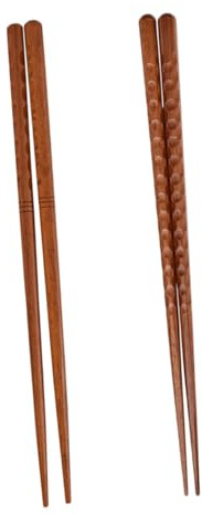 LALADEFIEE Wooden Chopsticks 2 Pairs Japanese Style with High Toughness and Wear Resistance , Handmade Wood Chopsticks Set for Noodle Soup and Rice Bowl , Household Portable Tableware