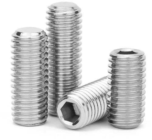 MIETONG M4 Gewindestifte mit Innensechskant - Madenschrauben Edelstahl 201 Silber Innensechskant Gewindestifte Innensechskantschrauben gewindeschrauben, M4 x 12mm, 20 Stück