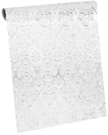 Film Adhésif Fenêtre Motif Fleurs Rétro, PVC, Découpable, 40x300 Cm | Argenté, Amovible, pour Salle de Bain et Chambres, Pose Statique sans Colle