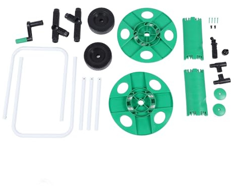 Carrello avvolgitubo per acqua con ruote |Robusto contenitore per tubo da giardino con spinta manuale |Carrello avvolgitubo per giardino/cortile/prato |Materiale PP verde, facile