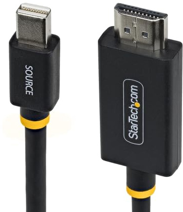 StarTech - Cable adaptador Mini DisplayPort a HDMI de 91 cm, 4K 60Hz con HBR3/HDCP 2.3/DPCP, cable MDP a HDMI 2.0, convertidor de video activo