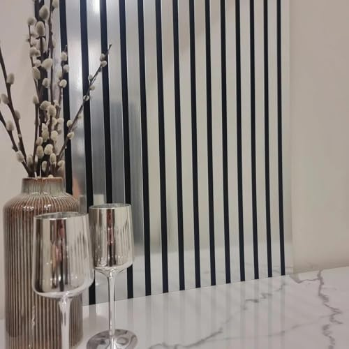 Acoustic Slatted Wall Panels 240 x 60cm – Chrome Metallic Finish | Sound Absorbing Decorative Slat Panels for Home, Office & Commercial Interiors (1 Single Piece)