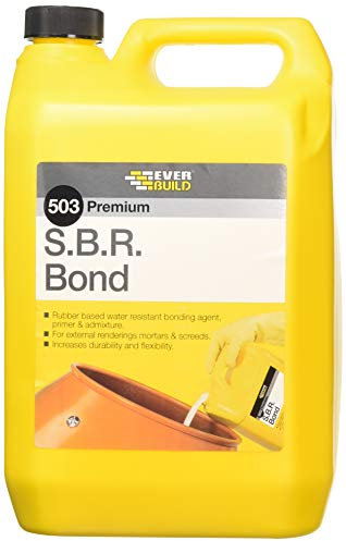 Everbuild 503 Premium S.B.R. Bond Admixture – Water Resistant Bonding Agent – White – 5 litre