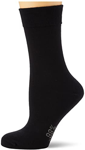 Nur Die Damen Cotton maxx Komfort Socken, Blickdicht, Schwarz (schwarz 940), 35/38 ,Strick