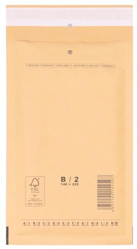 verpacking Luftpolstertaschen Versandtaschen Luftpolsterumschlag B2, Innenmaß 120 x 215 mm (Außenmaß 140 x 225 mm) Braun Polsterumschläge selbstklebend geeignet f??r DIN A6+ C6 (800 Stück)