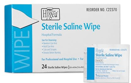PDI Wipes First Aid Hygea Saline 3x4 24/Bx