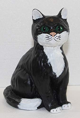 Deko Figur Gartenfigur Katze sitzend klein Kaztenfigur Tierfigur aus Kunstharz H 25 cm