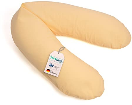 pic Bear Coussin d'allaitement – Coussin de Grossesse de qualité supérieure – Coussin de Rangement Souple en Coton – Coussin de positionnement latéral sans substances nocives – Classic 190 cm – Jaune
