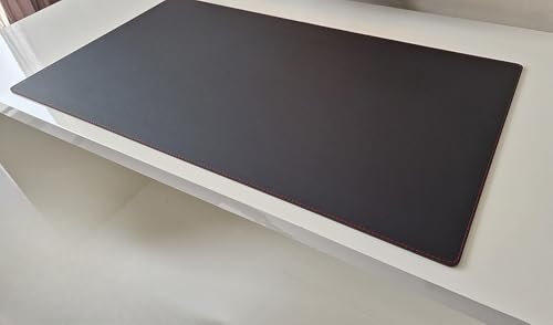 Schreibtischunterlage Echt Leder Schwarz mit roten Absatz 70 x 50 cm Echt Nappaleder glatt. Ohne Mousepad
