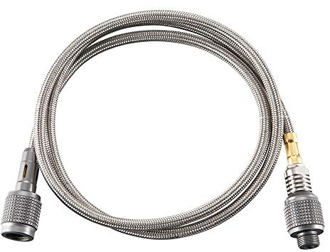 Campingmoon Raccord de tuyau haute pression en acier inoxydable Propane fileté Extension Tube Barbecue Réchaud Réservoir de gaz Accessoires Tuyau de raccordement (Z17)