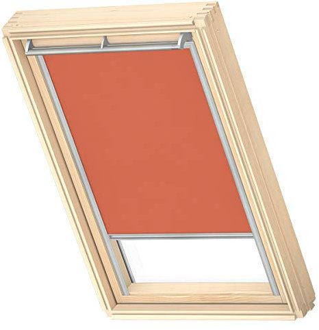 VELUX Original Dachfenster Sichtschutzrollo für F06, Orange, mit Grauer Führungsschiene