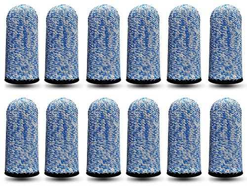RIVIEVAL 12 Stück Fingerlinge, wiederverwendbarer Daumenschutz, rutschfeste Fingerschützer, atmungsaktive Fingerlinge, schnittfester Schutz für Arbeit, Küche, Garten, Skulptur (Blau)…