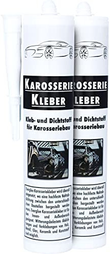 Karosseriekleber 1K MS Montagekleber UV-beständig weiß Kartusche MS-Polymer Kraftkleber extra stark elastischer Kleb-und Dichtstoff zum Kleben und Abdichten im Fahrzeugbau, Caravan, Wohnmobil