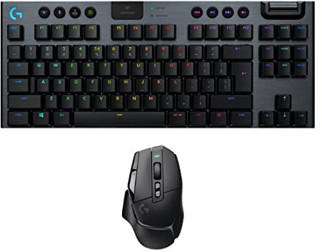 Logitech G502 X LIGHTSPEED Wireless Gaming Mouse + G915 TKL Tenkeyless LIGHTSPEED Wireless RGB Mechanical Gaming Keyboard, LIGHTFORCE, HERO 25K, PC/Windows/macOS - Black