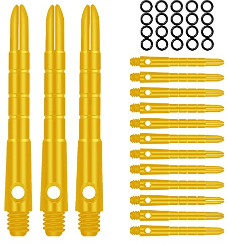 CyeeLife Aluminium dartpilskaft 15 stycken, 2BA dartpilar stänger 40 mm guld