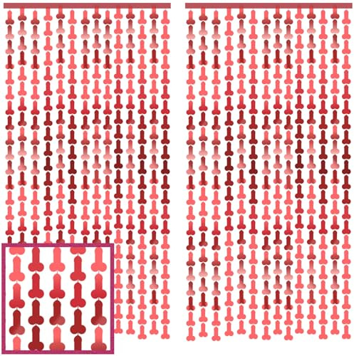 Lametta Vorhang Rosegold Folie Fransen Vorhänge 2 Stück, Bachelorette Party Folie Vorhang, Hen Party Hintergrund, Wand Fransen hängende Kulisse, Glitzer Party Deko für die Brautparty(3,2 * 6,6 ft)