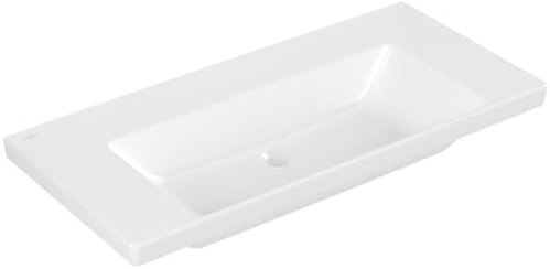 Villeroy & Boch Subway 3.0 Schrankwaschtisch, 1000 x 470 mm, ohne Hahnloch, ohne Überlauf, ungeschliffen, 4A70A3, Farbe: weiß-alpin