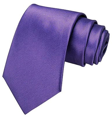 JEMYGINS Cravate pour Hommes à motif à Carreaux et Design Unicolore pour Occasions Formelles,Violet