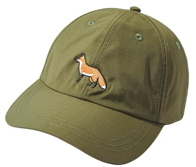 Baddery Jäger Outdoor Cap - „Fuchs“ - Bestickte wasserdichte & atmungsaktive Kappe für Herren & Damen (One Size - Olivgrün)