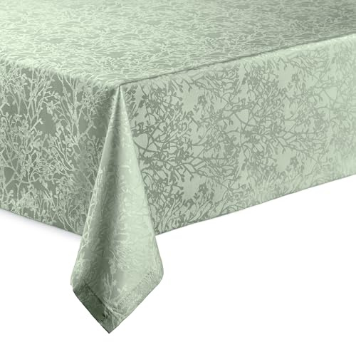Hochwertige Tischdecke mit Saumrand Harmony Salbeigrün Eckig 110 x 160 cm pflegeleicht