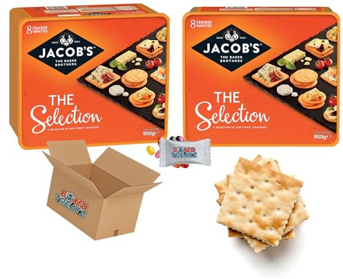 Jacob's Biscuits for Cheese Cracker Selection, 2X900g, 8 Varieties, Great for Sharing, Boxed Treatz