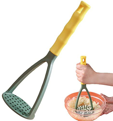 Potato Masher with Non-slip Handle Plastic Garlic Press Manual Fruit Vegetable Baby Food Masher for Kitchen