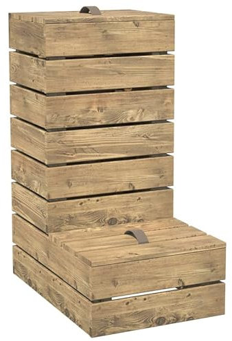 Forest Style Composteur en Bois traité 40 x 60 x 81 cm AltoL - 95L - Cerland