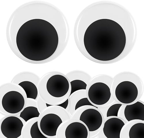 36 Stück Selbstklebend Wackelaugen Groß, 50mm Kulleraugen Selbstklebend Kunststoff Wackelaugen zum Basteln für DIY Scrapbooking Handwerk