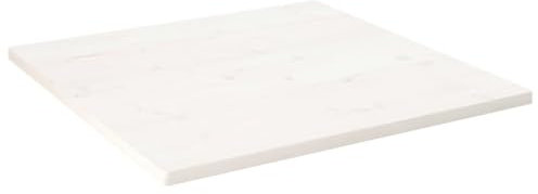 Sufrk Tischplatte Schreibtischplatte Table Top Gartentischplatte Tischplatte Weiß 80x80x2,5 cm Massivholz Kiefer Quadratisch
