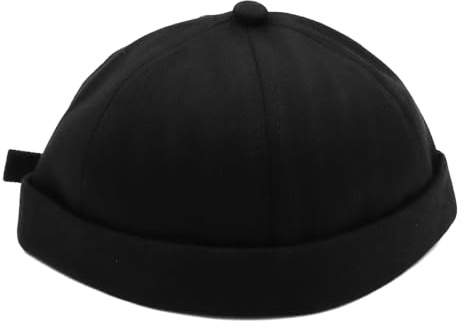 Sarini Cappello da Pescatore da Uomo Cappello da Pescatore Regolabile alla Moda Vintage Cappello da Uomo Beanie con Tesa arricciata (Nero)