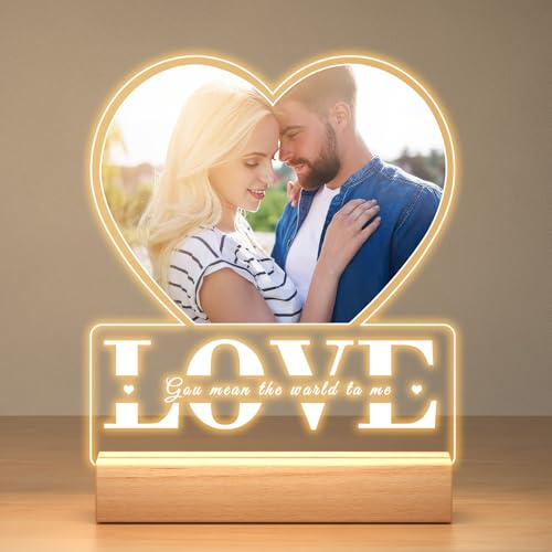 Personalised Photo Frame, Personalised Anniversary Couple Gifts for Him Her | Personalised Picture Frame, Customised Photo Frame, Customised Birthday Gifts for Women Men Girlfriend Boyfriend Her Him Wife