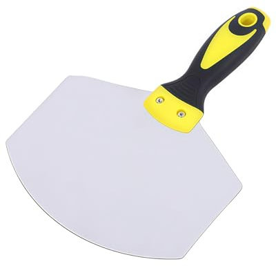 TPZORJX 1 espátula curvada para masilla, espátula para masilla espátula de acero inoxidable con mango de plástico para yeseros, para raspar paredes y quitar papel pintado