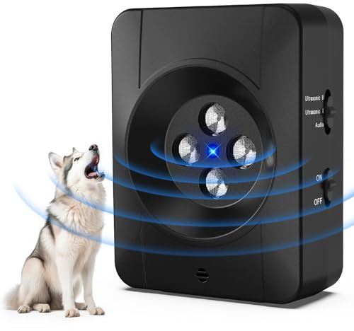 Antibell für Hunde,3 Ebenen Ultraschall Anti Bell Gerät,33Ft Anti-Bell-gerät,Auto-Anti Bell Gerät Hunde,100% Sicher und effektiv Sicher Hundebellen Stoppen,Ultraschall-Anti-Bellgerät Hundebellen BLUE
